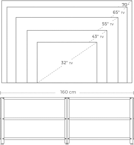 TV Stands & Entertainment Units Tv Steel Frame Stand With Shelves Home Furniture Rustic Brown And Black