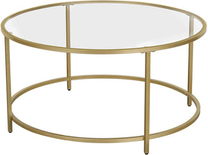 Coffee Tables Gold Glass Table With Golden Iron Frame Stable And Robust Tempered