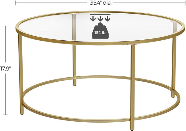 Coffee Tables Gold Glass Table With Golden Iron Frame Stable And Robust Tempered