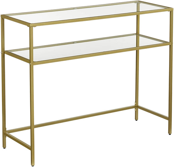 Hall Tables Console Table Metal Frame With 2 Shelves Adjustable Feet