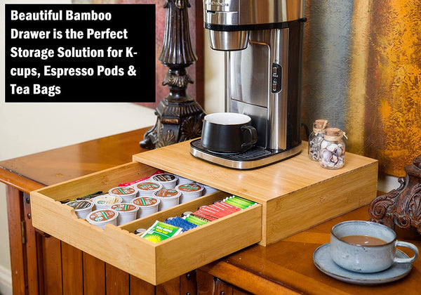 Bamboo K-Cup Coffee Pod Holder Storage Organizer For Kitchen, Jewelry And Cosmetic