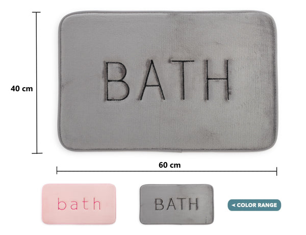 Bath Mats, Rugs & Toilet Covers Extra Thick Memory Foam & Super Comfort Bath Rug Mat For Bathroom (60 X 40 Cm, Grey)