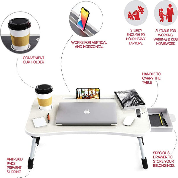 Mounts, Stands & Holders Laptop Bed Desk With Storage And Foldable Legs For Adults, Kids & Home Office