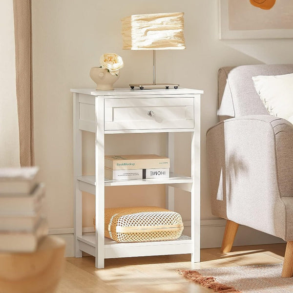 Bedside Tables Bedside Table With Drawer Shelves