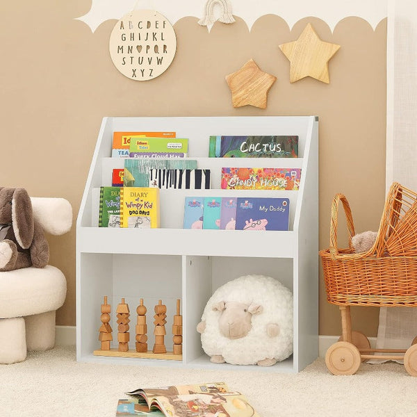 Bookshelves Kids Shelving Unit 3 Shelves 2 Compartments