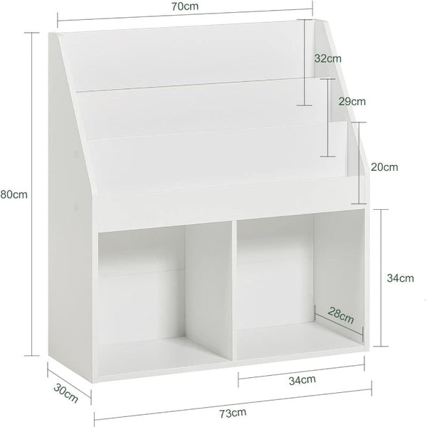 Bookshelves Kids Shelving Unit 3 Shelves 2 Compartments