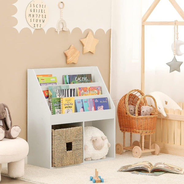 Bookshelves Kids Shelving Unit 3 Shelves 2 Compartments