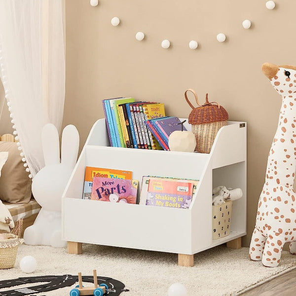 Bookshelves Kids Storage Bookcase 3 Compartments, White