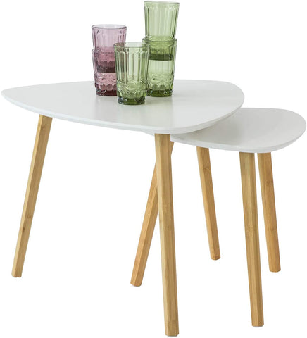 Side Tables Set Of 2 White Side Nesting Tables