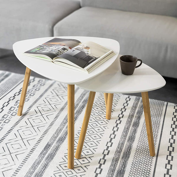 Side Tables Set Of 2 White Side Nesting Tables