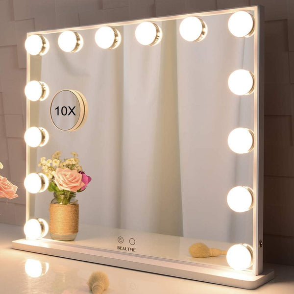 Toner Cartridges Hollywood Makeup Vanity Mirror With Led Lights And Detachable 10X Magnification (White, 62 51 Cm)