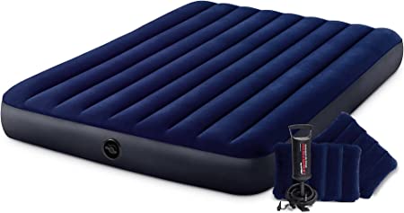 Inflatable Mattresses & Airbeds Intex Queen Dura Beam Classic Downy Airbed W/ Hand Pump