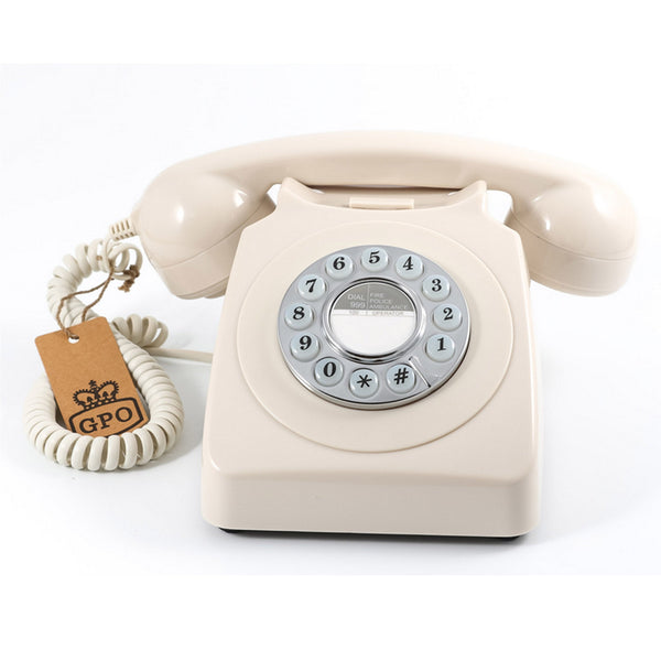 Gpo 746 Retro Rotary Push Button Desk Phone Ivory Home Office