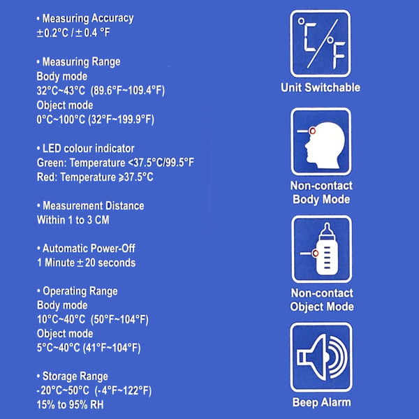 Aerpro Non Contact Infra Red Forehead & Body Thermometer Australian Artg Registered