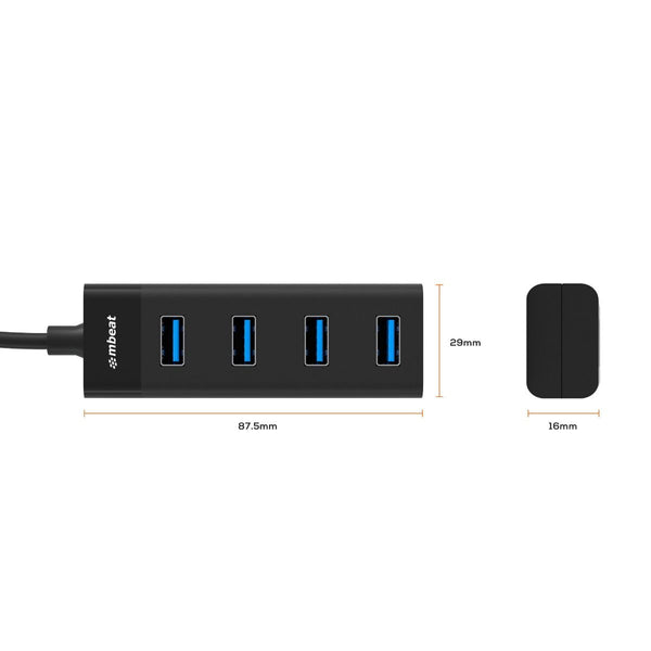 USB Cables, Hubs & Adapters Mbeat 4 Port Usb 3.0 Hub Black