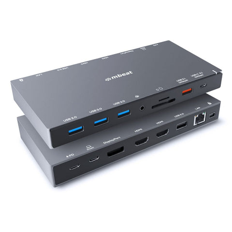 USB Cables, Hubs & Adapters Mbeat 15 In 1 Triple Display Usb C Dock (2 X Hdmi & Port)