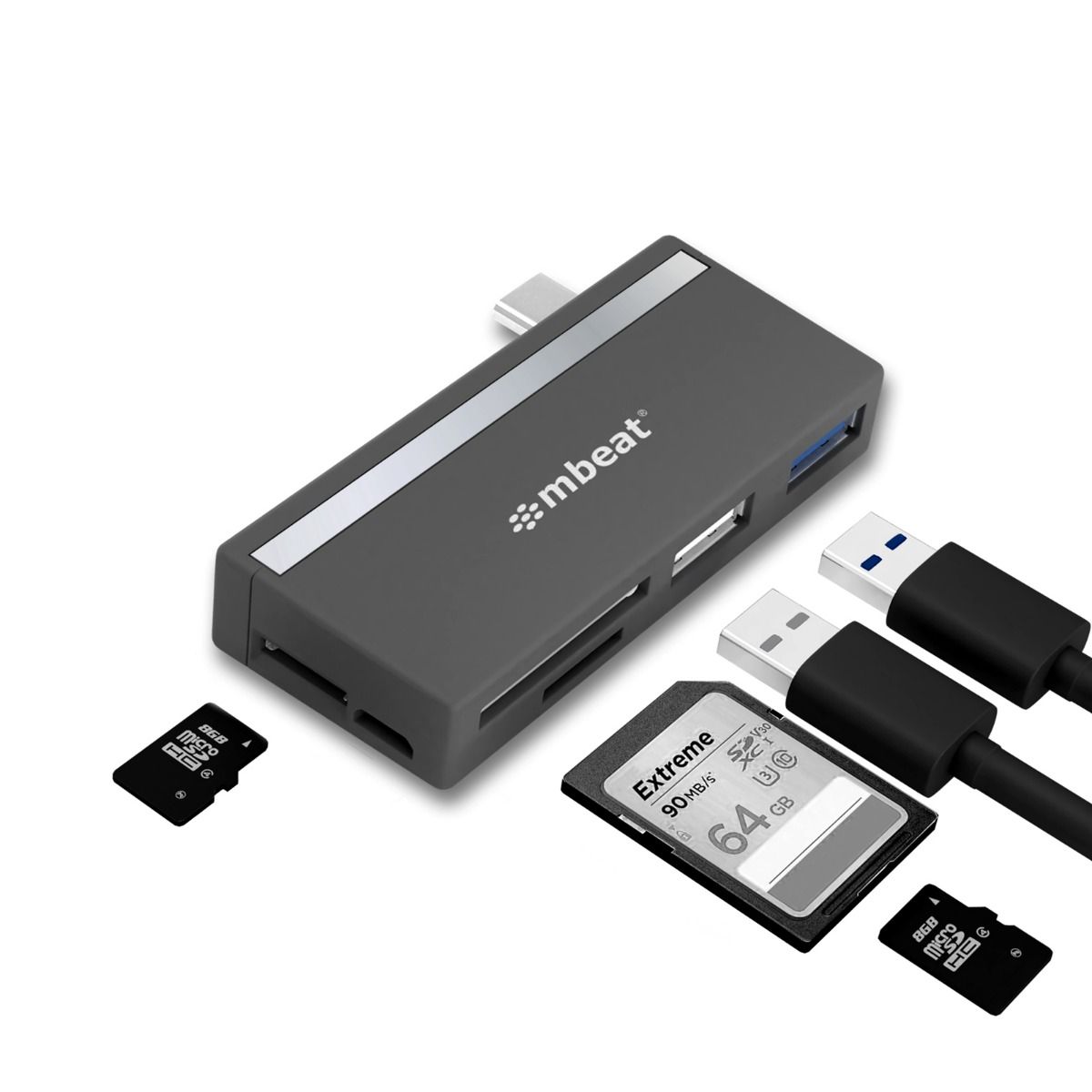 USB Cables, Hubs & Adapters Mbeat Essential 5 In 1 Usb C Hub ( 2.0, 3.0, Sd/Tf Card Reader )