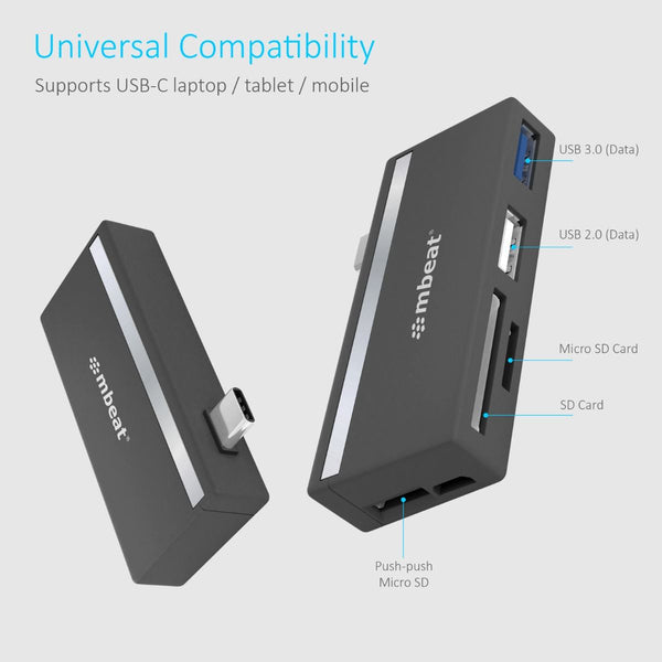 USB Cables, Hubs & Adapters Mbeat Essential 5 In 1 Usb C Hub ( 2.0, 3.0, Sd/Tf Card Reader )