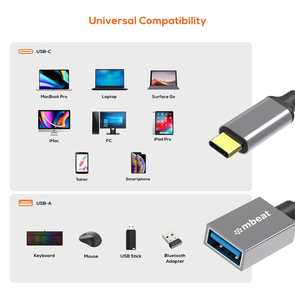 Mbeat Tough Link Usb-C 3.0 Adapter With Cable Space Grey