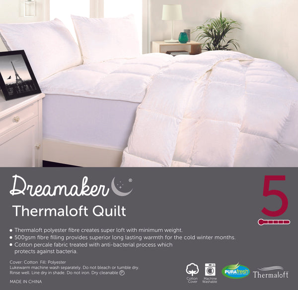 Single Bed Quilts Dreamaker Thermaloft Quilt 500Gsm Single Bed