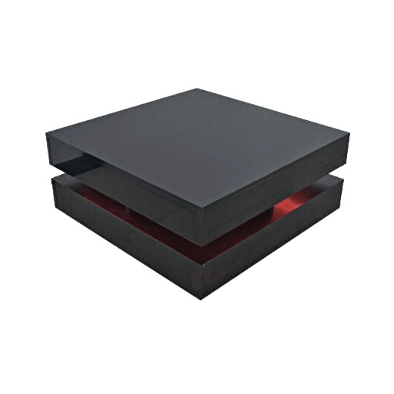 Coffee Tables Modern Large High Gloss Coffee Table With Led Lights Black