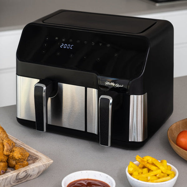 Air Fryers 10L Digital Dual Zone Air Fryer W/ Temperature Control