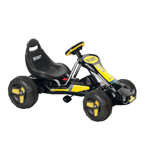 Kids Ride On Toys Pedal Powered Go Kart For Children (Black) Ride & Steer/ 4 Wheel Vehicle