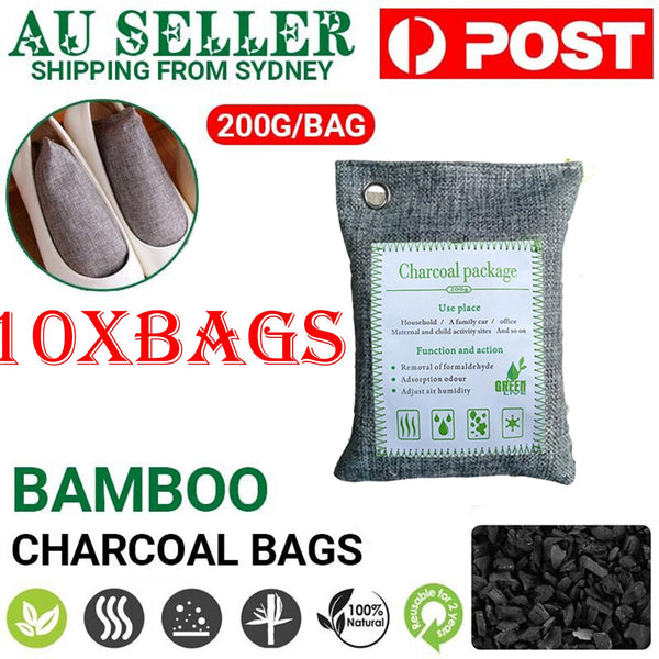 Air Fresheners 10Pcs Air Purifying Bags Activated Bamboo Charcoal Freshener For Car Home Shoes 200G