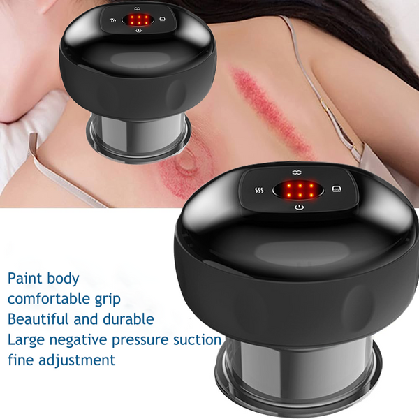 12 Levels Electric Cupping Therapy Smart Scraping Massager Red Light Heating Body Slimming