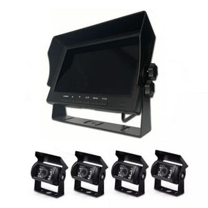 Rear View Monitors/Cams & Kits 4 Channel Split 7" Screen Monitor W/4 Reversing Camera Kit For Truck Trailer Bus