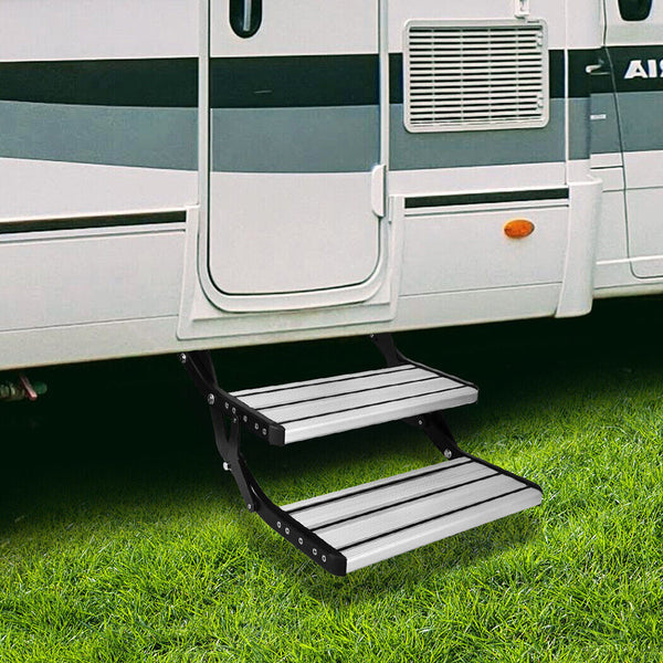 Caravan Parts Accessories Aluminium Double Caravan Step Pull Out Folding Steps For Road Rv Camper Trailer