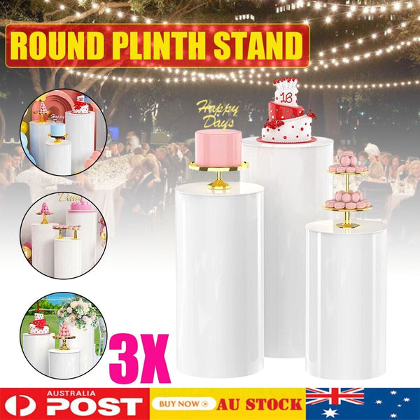 Venue Decorations 3Pcs Round Plinth Cylinder Pedestal Stand Wedding Decor Cake Flower Display