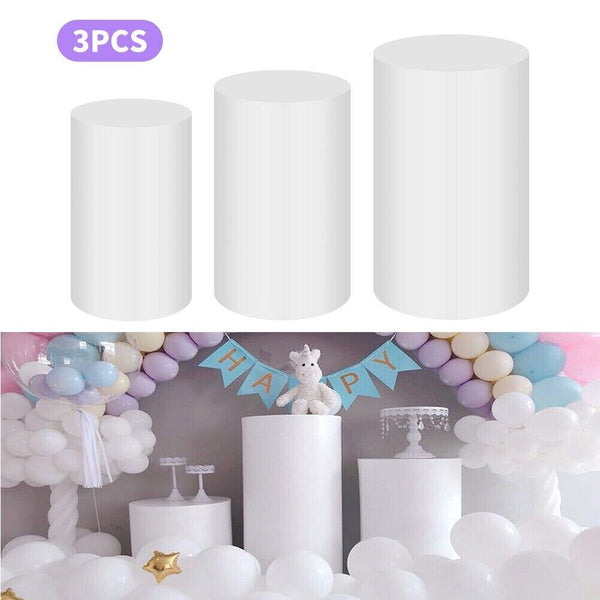 Venue Decorations 3Pcs Round Plinth Cylinder Pedestal Stand Wedding Decor Cake Flower Display