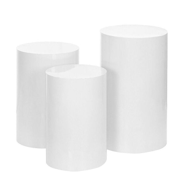 Venue Decorations 3Pcs Round Plinth Cylinder Pedestal Stand Wedding Decor Cake Flower Display