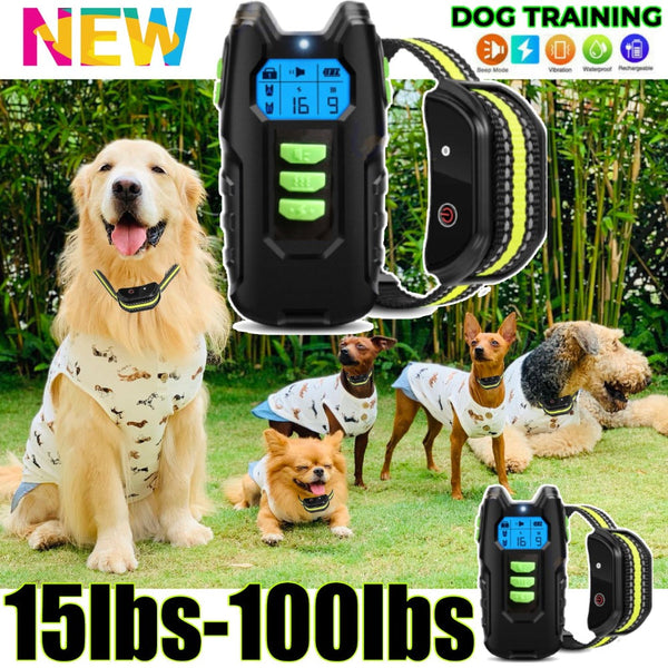 Dog Collars Electric Pet Dog Training Anti Bark Collar Sound Vibrate Auto Rechargeable New