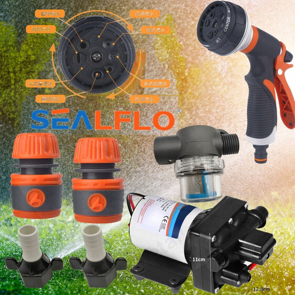 Water Filters 12V Sealflo Water Pump High Pressure Self Priming Rv Camping Boat 70Psi 11.3L/M