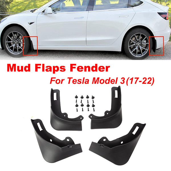 Floor Mats, Carpets 4Pcs Mud Flaps Splash Guards Fender For Tesla Model 3 Front Rear Tpe Mudguard