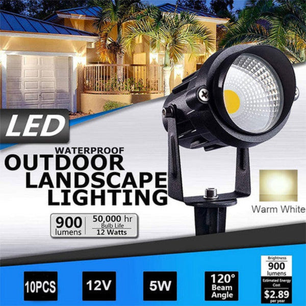 Landscape & Walkway Lights 10X Led Spotlights Landscape Warm Light Lamp Waterproof Outdoor Garden Yard 12V