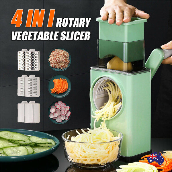 Choppers Kitchen Couture Vegetable Food Manual Rotary Drum Grater Chopper Slicer Fruit Cutter