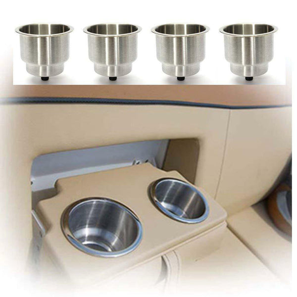 Cup Holders 4Pcs Stainless Drink Cup Holder Insert For Boat/Car/Truck Rv/Camper/Yacht/Sofa