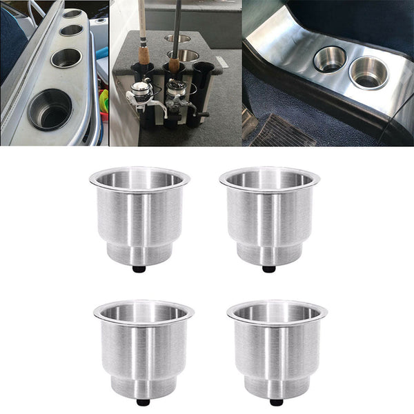 Cup Holders 4Pcs Stainless Drink Cup Holder Insert For Boat/Car/Truck Rv/Camper/Yacht/Sofa