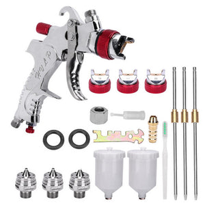 Paint Sprayers Spray Gun Kit Hvlp Gravity Feed Air Paint Sprayer 3 Nozzles 1.4Mm 1.7Mm 2Mm