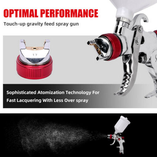 Paint Sprayers Spray Gun Kit Hvlp Gravity Feed Air Paint Sprayer 3 Nozzles 1.4Mm 1.7Mm 2Mm