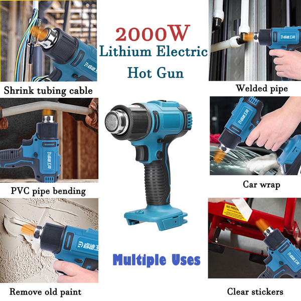 Heat Guns 2000W Electric Hot Air Heat Gun With Nozzles Cordless Handheld For Makita 18V Au