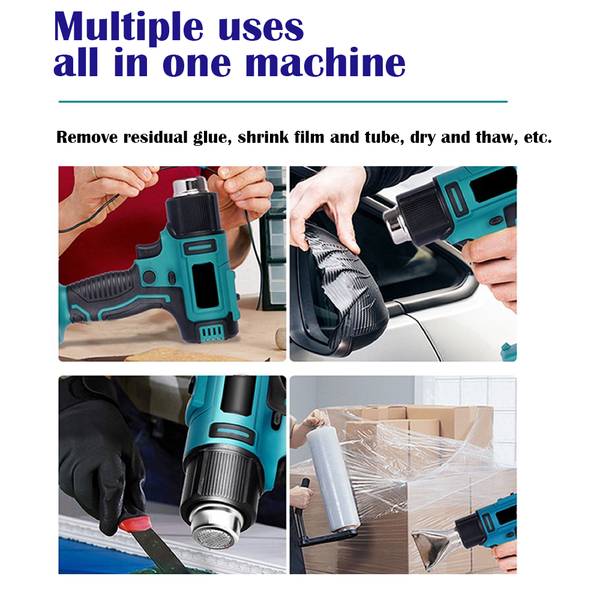 Heat Guns 2000W Electric Hot Air Heat Gun With Nozzles Cordless Handheld For Makita 18V Au