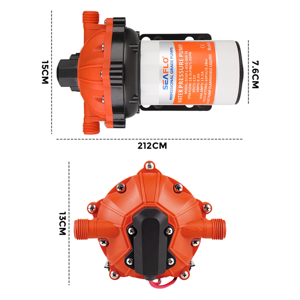 Boat Plumbing Seaflo 70Psi Deck Washdown Pump Kit For Boat Caravan Yacht 12V 5Gpm