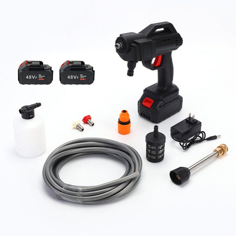 Pressure Washers Electric Car Pressure Washer Cordless Spray Gun W/ 2 Battery Water Cleaner Tool