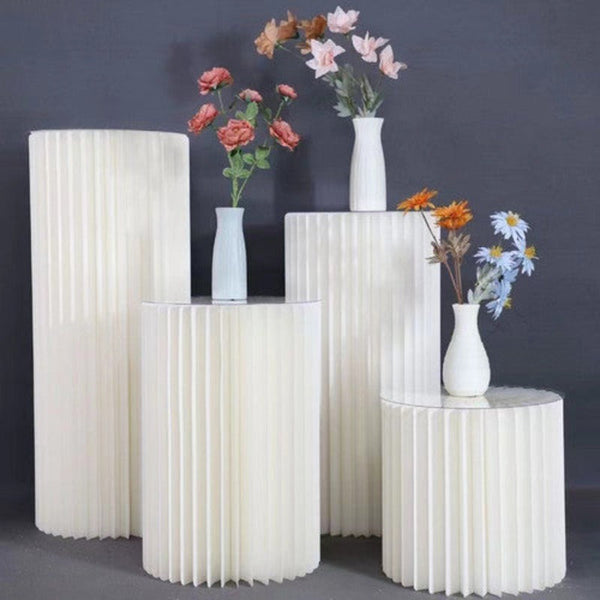 Venue Decorations 4 Hard Carboard Display Stand Round Plinth Cylinder Pedestal Wedding Flower