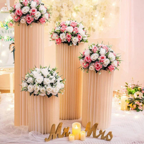 Venue Decorations 4 Hard Carboard Display Stand Round Plinth Cylinder Pedestal Wedding Flower