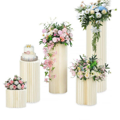 Venue Decorations 5 Hard Carboard Display Stand Round Plinth Cylinder Pedestal Wedding Flower